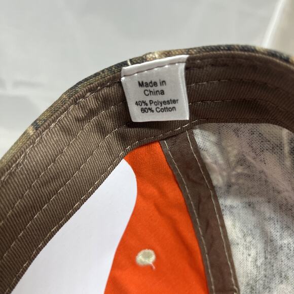 Built Ford Tough Camo Hat Baseball Realtree Camouflage Orange Adjustable - New - Picture 8 of 8